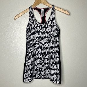 Ivivva Lululemon‎ "Love Ivivva" Print Tank size 12 Black/White